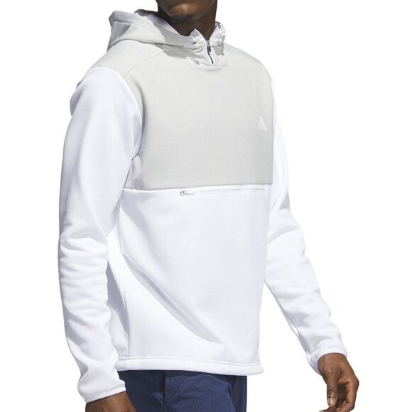 Adidas HZ3210 Men's Sz 2XL White/Gray Textured Fleece Anorak Golf Jacket - Picture 15 of 16